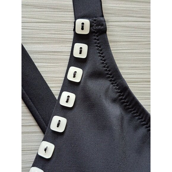 Lands End Plus Size 22W One-Piece Swimsuit Cross Back Black Buttons  Women's - Picture 2 of 9